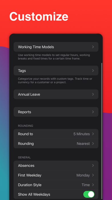 WorkTimes - Hours Tracker Screenshot