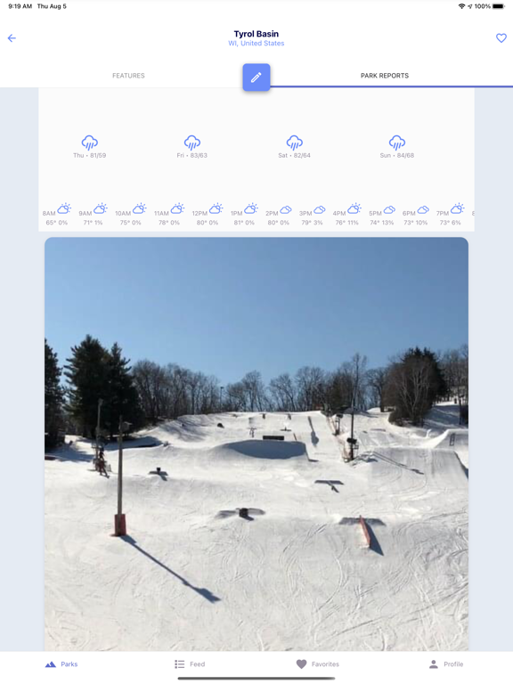 Ullr - Terrain Park Reports iPad screenshot 9 - Sports app