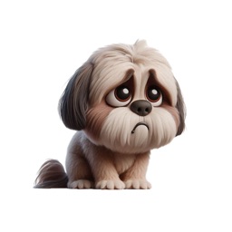 Sad Lhasa Apso Stickers