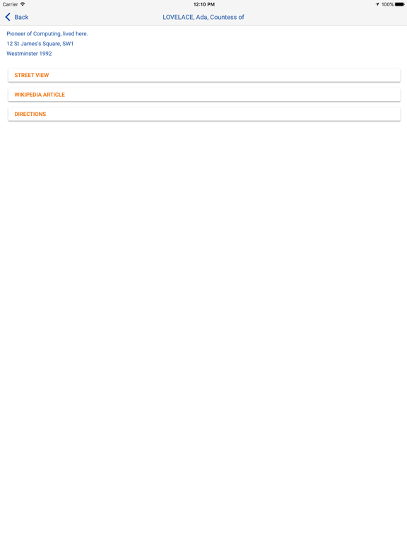 Blue Plaques London iPad screenshot 3 - Travel app