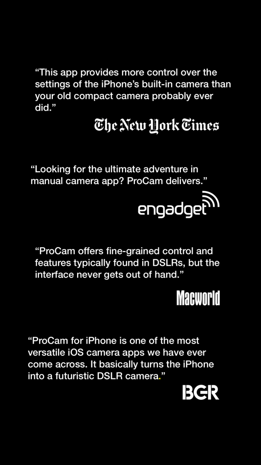 #7. ProCam - Pro Camera (iOS) Podle: Tinkerworks Apps