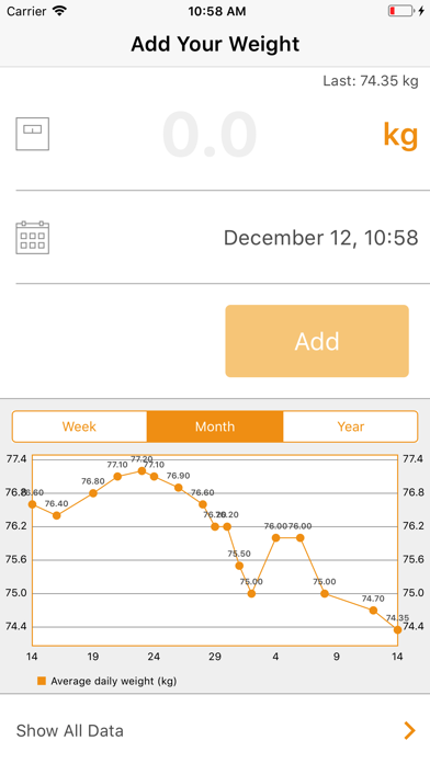Quick Weight iPhone screenshot 1 - Health & Fitness app