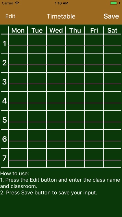 Timetable for making notes