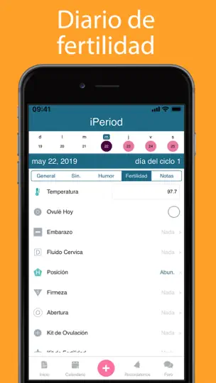 Captura de pantalla de IPeriod Lite (iPeriodo) en iPhone 8