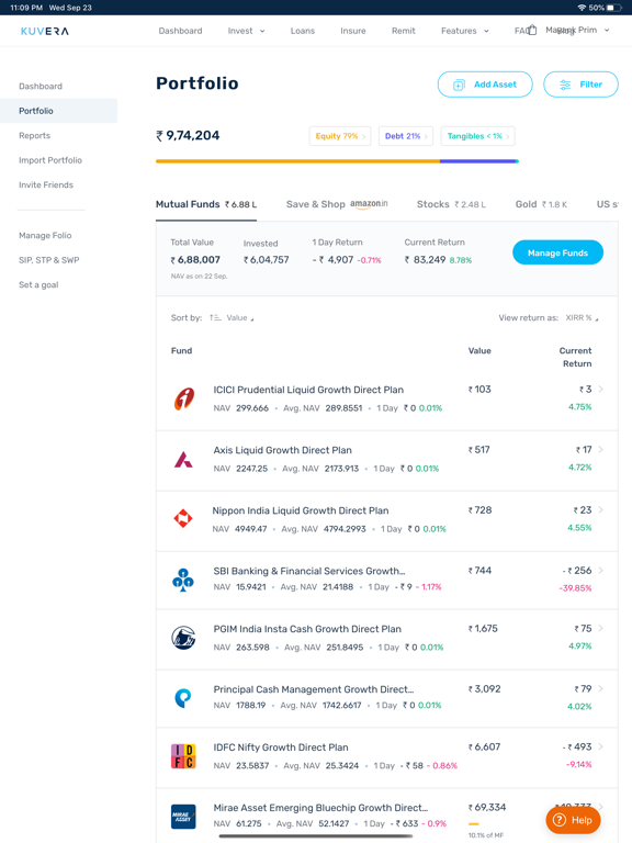 Screenshot #5 pour Kuvera: SIP Mutual Funds App