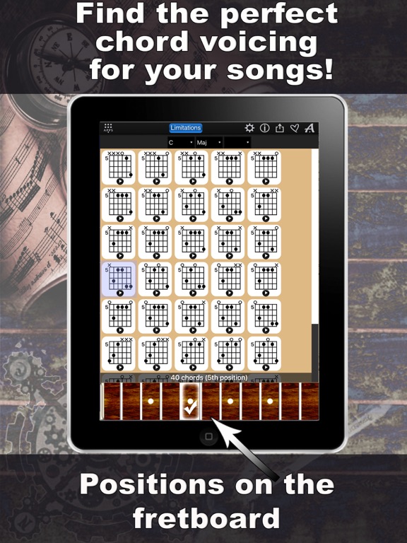 Guitar Chords Compass Lite iPad screenshot 4 - Music app