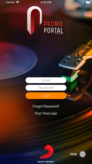 Sony Music Promo Portal Screenshot