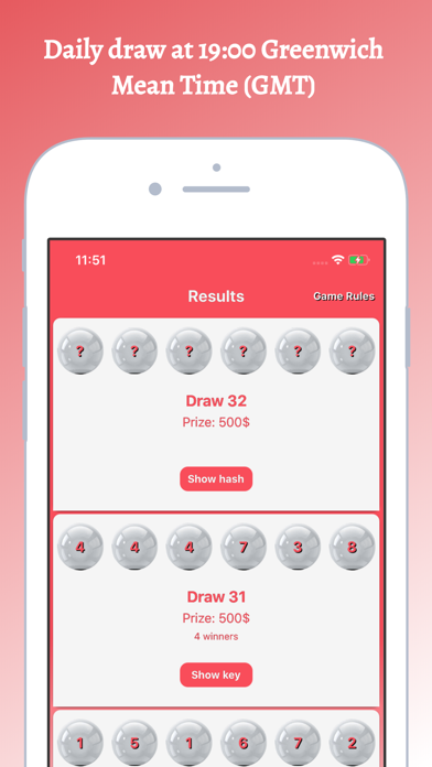 Daily Raffle App iPhone screenshot 4 - Entertainment app