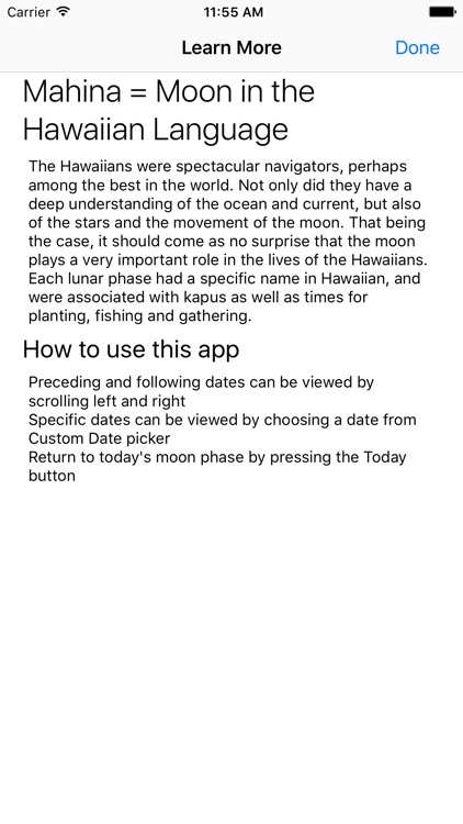 Mahina Hawaiian Moon Calendar