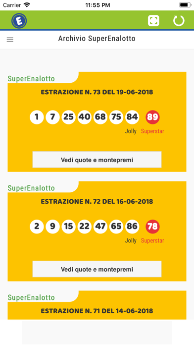 Estrazioni Lotto SuperEnalotto Screenshot