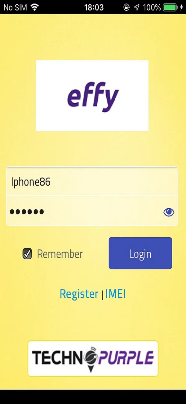 Screenshot #1 pour EFFY TechnoPurple GPS Tracking