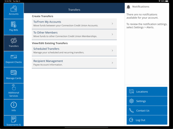 Connection CU Mobile iPad screenshot 4 - Finance app