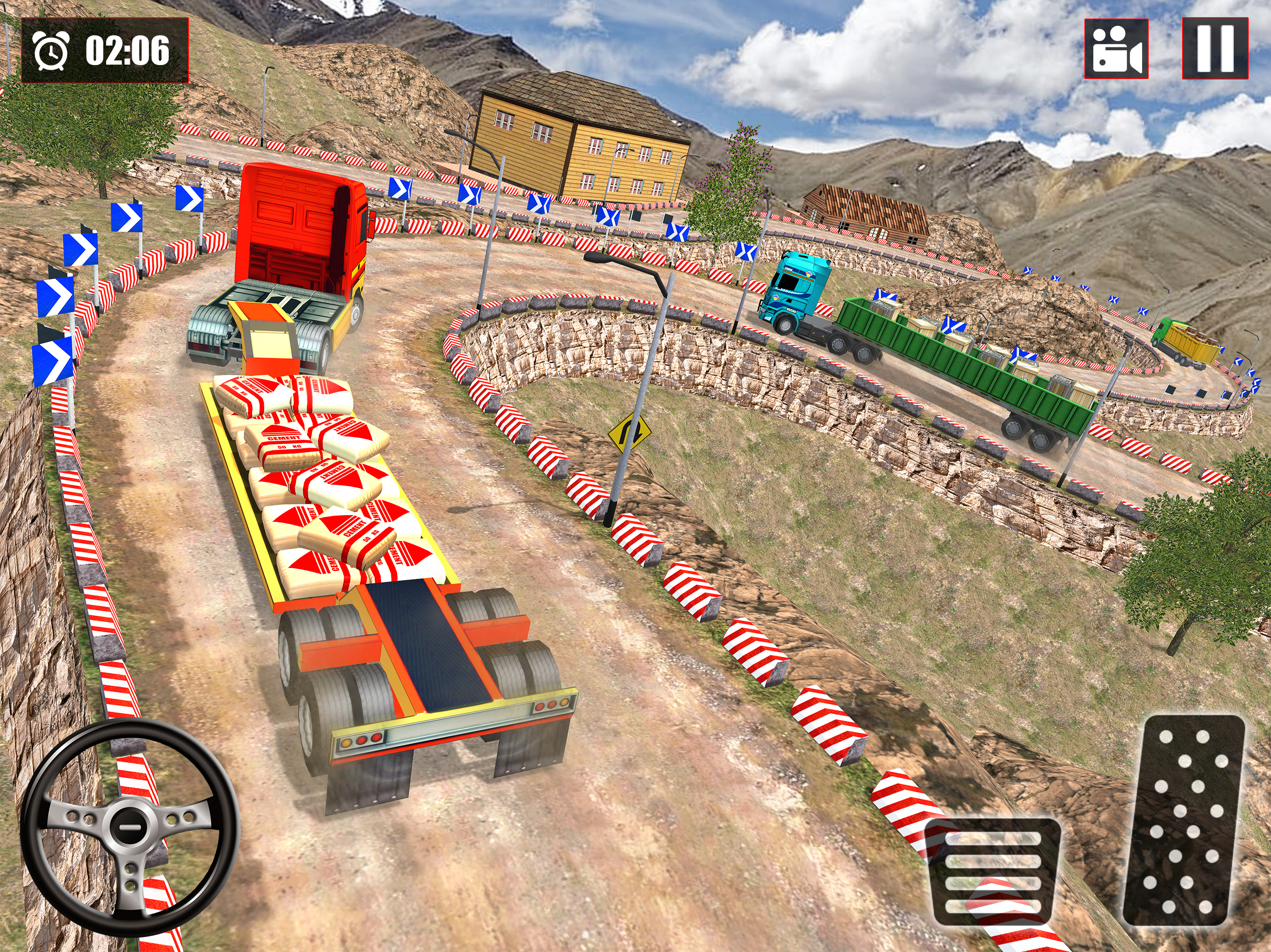 Snow Cargo Trailer Truck Drive
