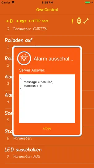 Screenshot von OwnControl auf dem iPhone 2