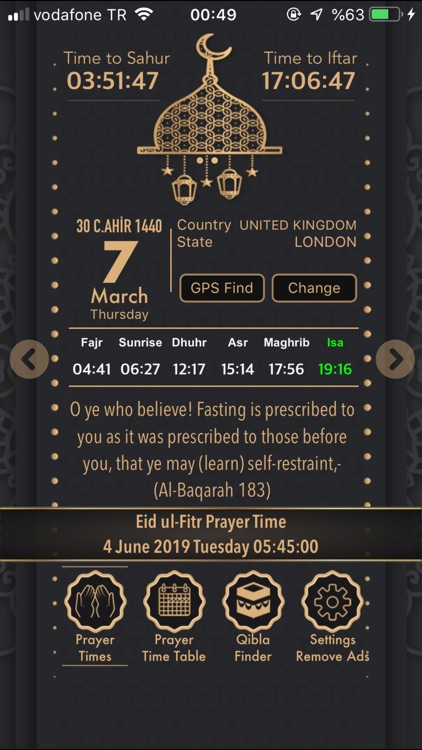 Muslim Prayer Times : imsakiye