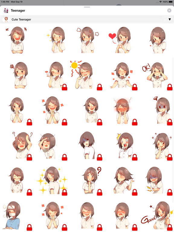 Teen Emoji Stickers iPad screenshot 8 - Stickers app