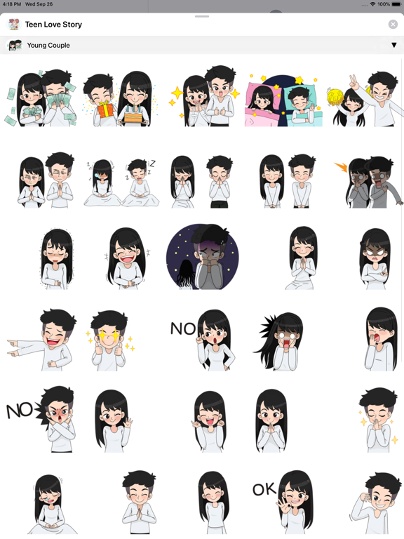 Teen Love Story Stickers iPad screenshot 3 - Stickers app