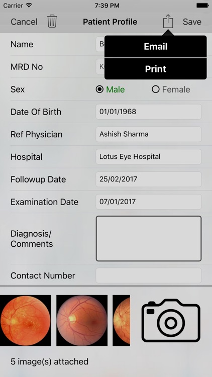 MII Ret Cam Pro-Patient Pofile