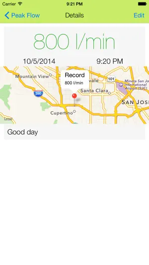 Peak Flow Log - Asthma diary screenshot 1