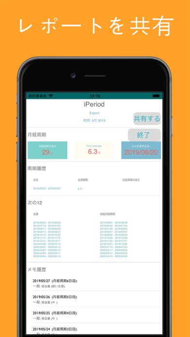 iPeriod Lite 月経トラッカー のスクリーンショット