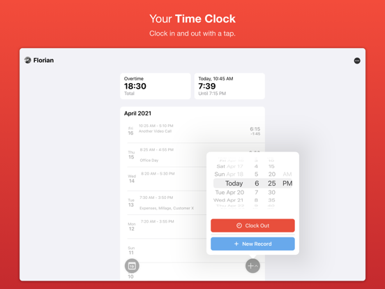 WorkTimes - Hours Tracker iPad app afbeelding 2