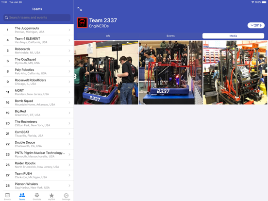 The Blue Alliance iPad screenshot 1 - Reference app