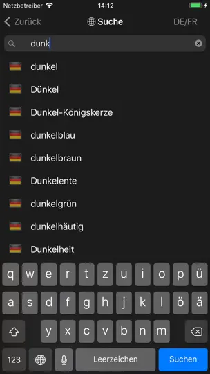 Screenshot von Dict.cc Wörterbuch auf dem iPhone 4