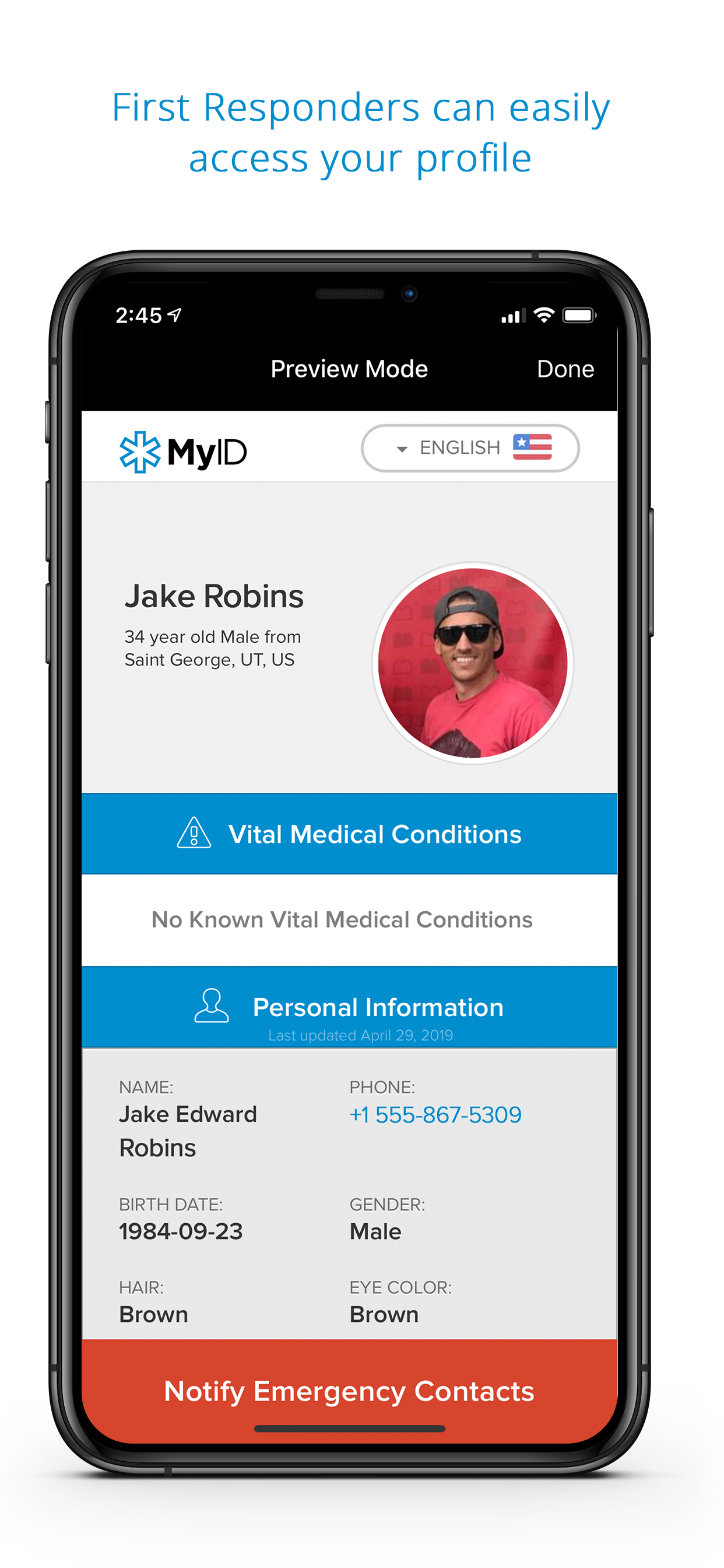 MyID – Medical ID Profile