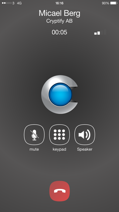 Cryptify Call Screenshot