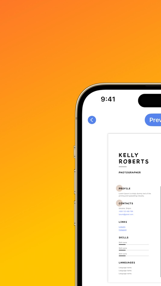 #4. Resume PDF & CV Template Maker (iOS) By: Maksim Blazhyvskiy