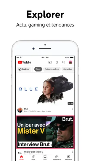 Capture d'écran de YouTube sur iPhone 5