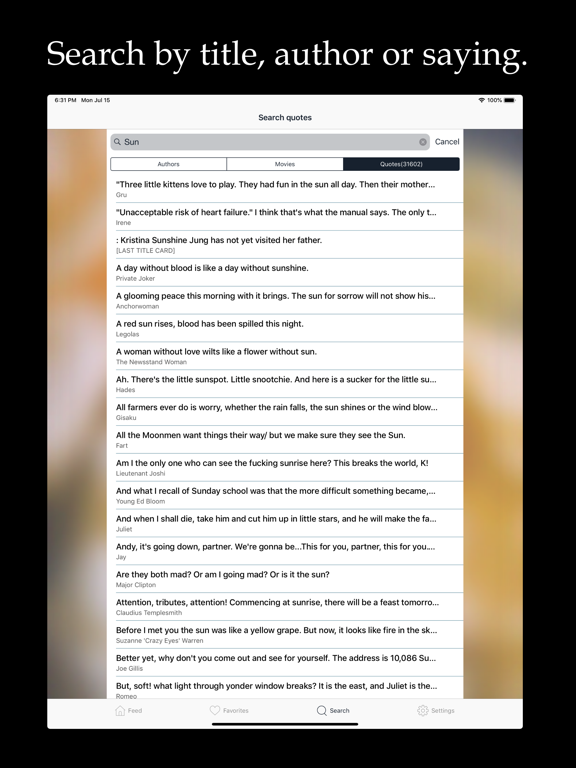 Movie quotes - popular sayings iPad screenshot 4 - Lifestyle app