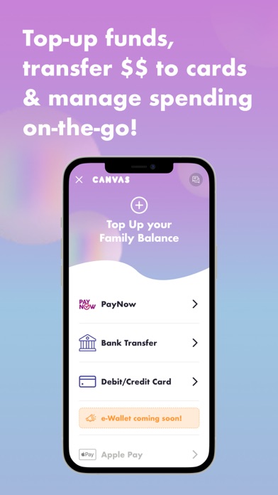 Canvas Card pocket money app Screenshot