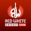 Red White Cricket Live Line icon