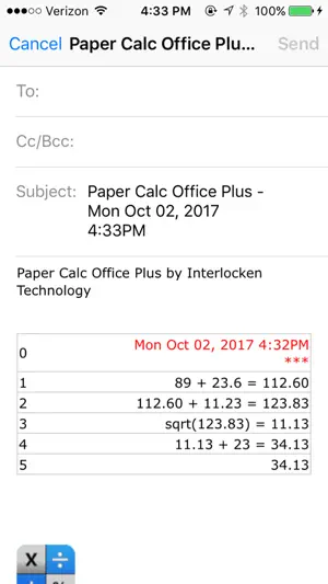 Paper Calc Office Lite screenshot 4