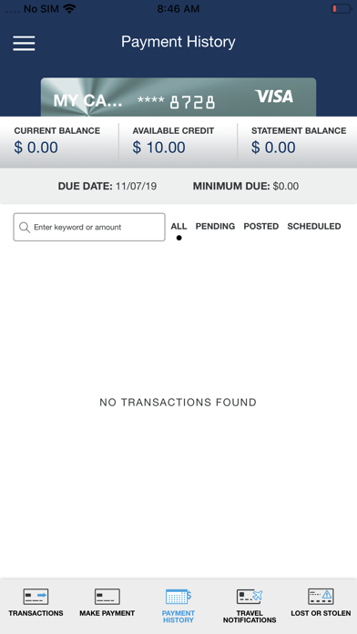 ACMG Visa Screenshot