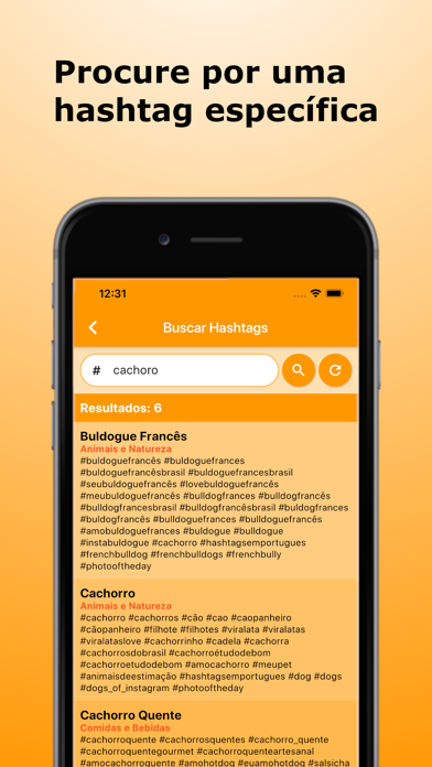 Hashtags em Português Pro Screenshot