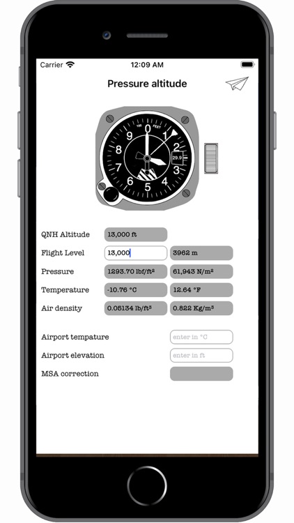 Flight parameters