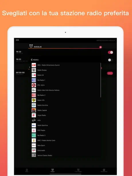 Sveglia con musica e parlante