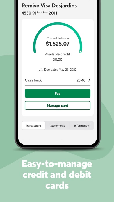 Desjardins mobile services Screenshot