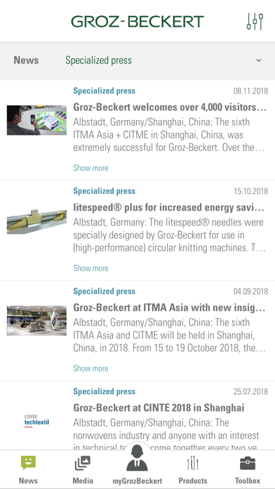 myGrozBeckert Screenshot