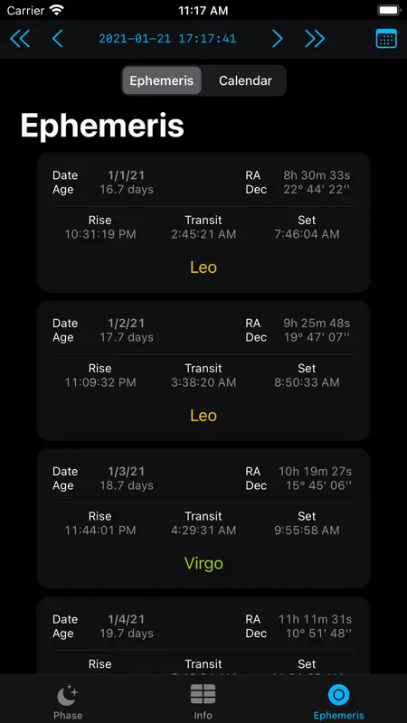 Moon Phase Calendar screenshot 5 of 9