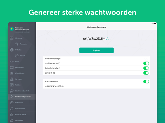 Kaspersky Password Manager iPad app afbeelding 5