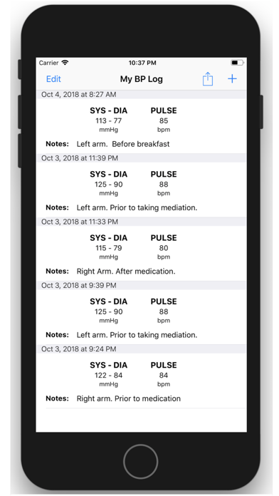 Screenshot #2 pour My Blood Pressure Journal
