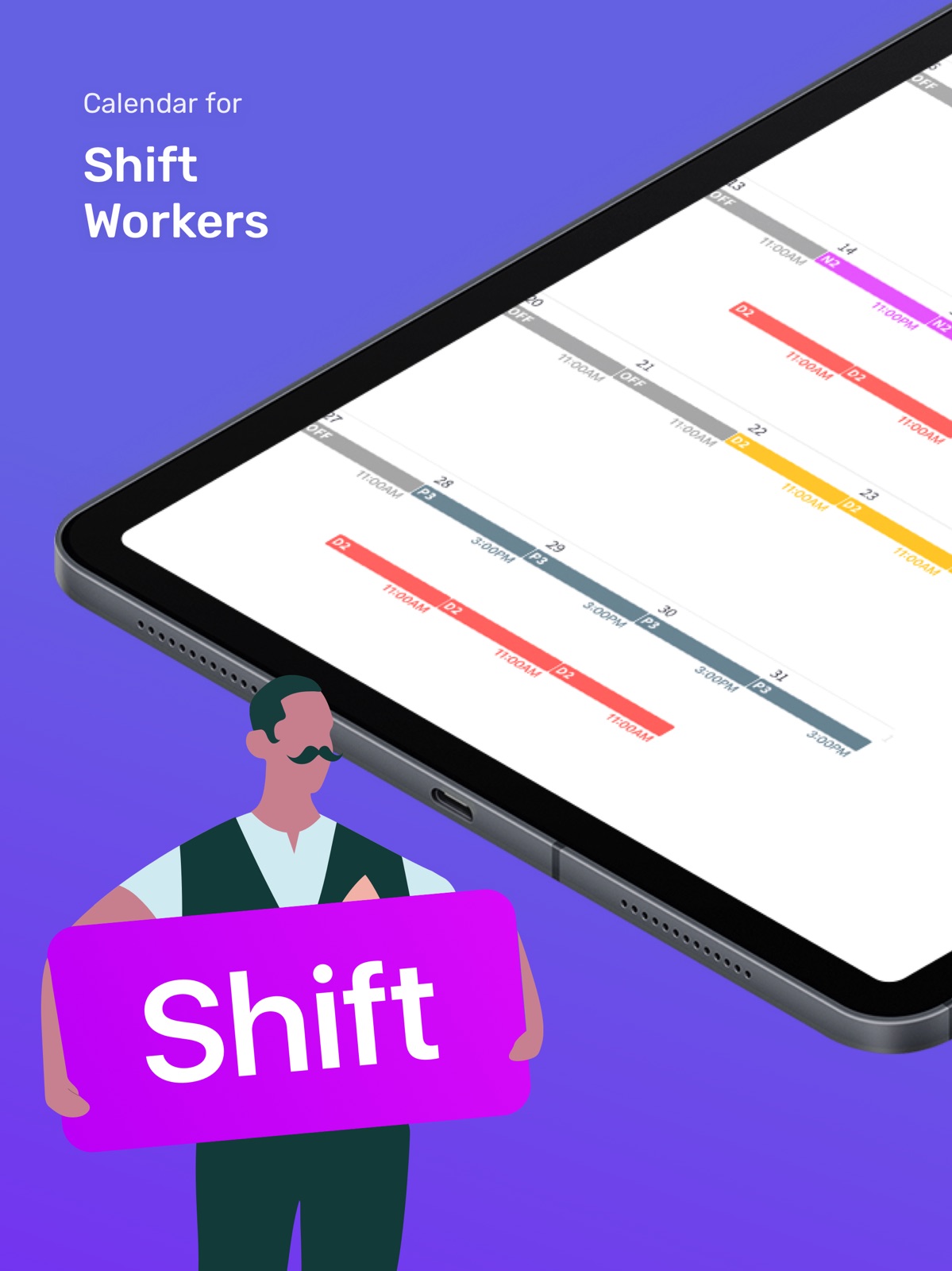 Shift Day Work Calendar: Spoke ipad screenshot 1