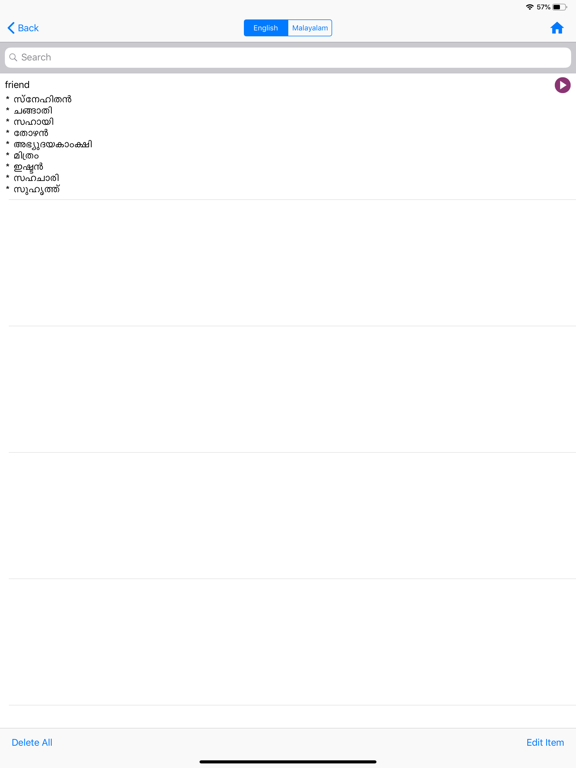 Bilingual Malayalam Dictionary iPad screenshot 5 - Education app