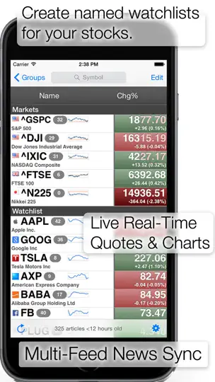 Captura de pantalla de Stocks: Realtime Quotes Charts en iPhone 1