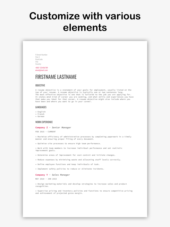 Screenshot #5 pour Professional Resume Builder