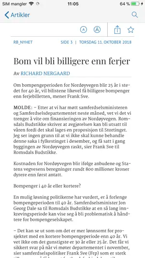 Romsdals Budstikke eavis screenshot 3
