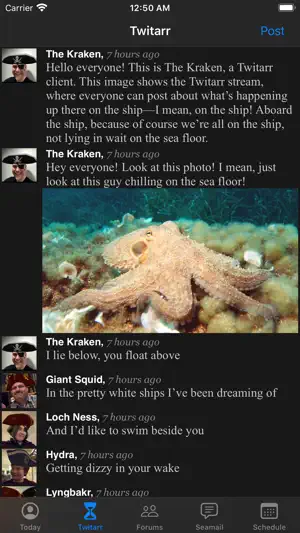 The Kraken, a Twitarr Client screenshot 2